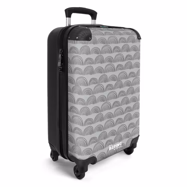Donkergrijze halve cirkels NBS - Handbagage koffer - Volwassenen Unisex middel -productfoto_3d
