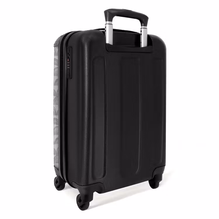 Donkergrijze halve cirkels NBS - Handbagage koffer - Volwassenen Unisex middel -achterkant