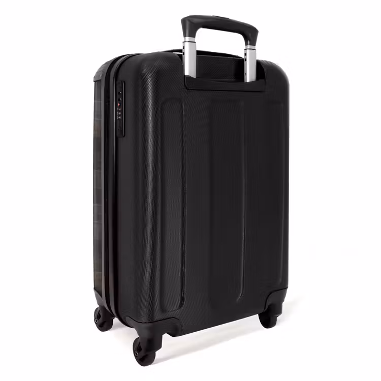 Donker verweerd hout met horizontale planken NBS - Handbagage koffer - Volwassenen Unisex middel -achterkant