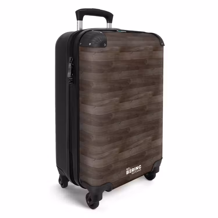 Donkere houtstructuur NBS - Handbagage koffer - Volwassenen Unisex middel -productfoto_3d