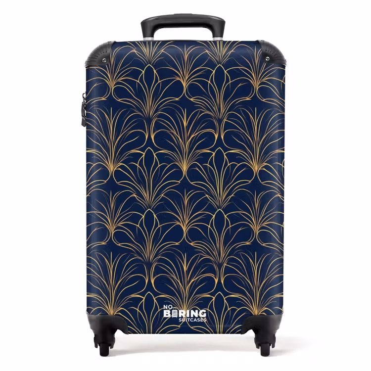 Deco - Waaier - Blauw NBS - Handbagage koffer - Volwassenen Unisex middel -productfoto_recht