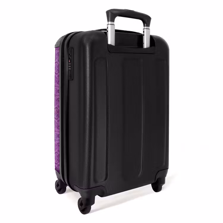 Dieppaars slangenhuid met symmetrische schubstructuur NBS - Handbagage koffer - Volwassenen Unisex middel -achterkant