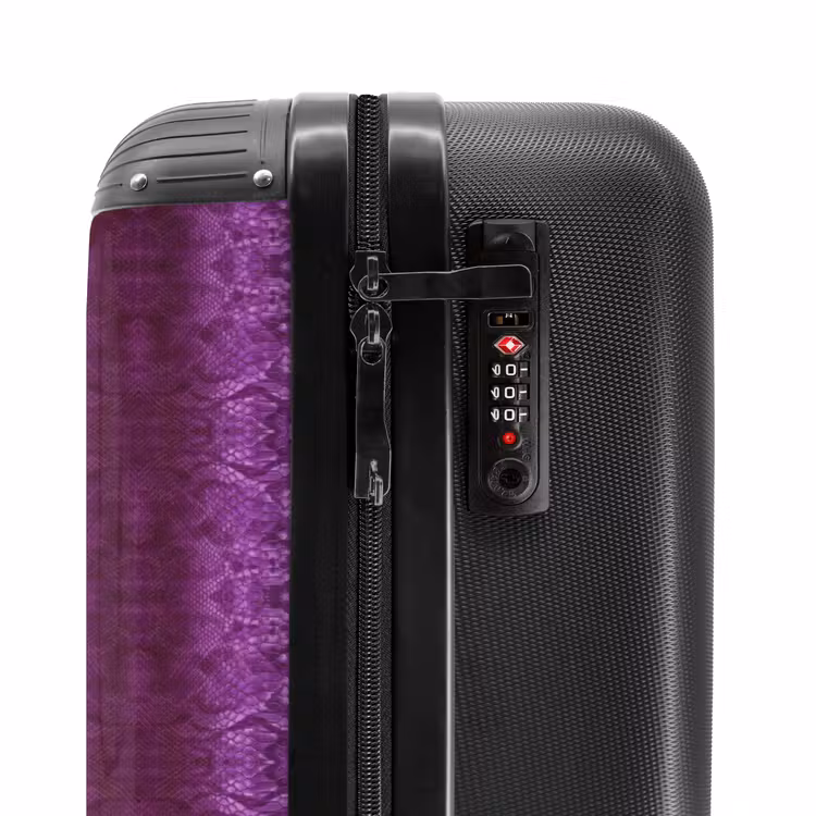 Dieppaars slangenhuid met symmetrische schubstructuur NBS - Handbagage koffer - Volwassenen Unisex middel -slot