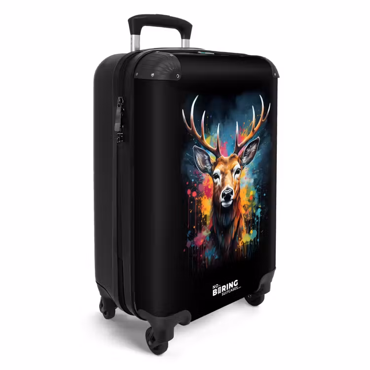 Hert met Gewei Tussen Graffiti Spray NBS - Handbagage koffer - Unisex middel -productfoto_3d