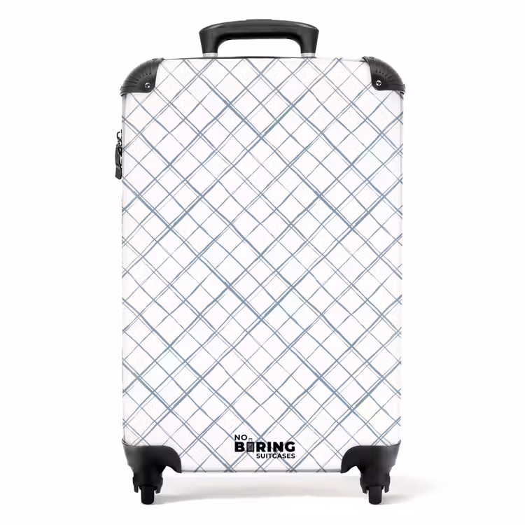 Diagonaal kruisende lijnen op een wit vlak NBS - Handbagage koffer - Volwassenen Unisex middel -productfoto_recht