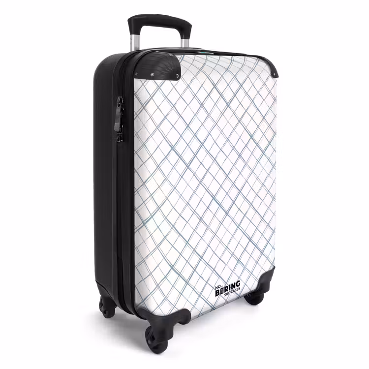 Diagonaal kruisende lijnen op een wit vlak NBS - Handbagage koffer - Volwassenen Unisex middel -productfoto_3d