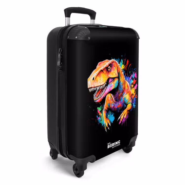 Dinosaurus met kleurrijke graffiti NBS - Handbagage koffer - Unisex middel -productfoto_3d