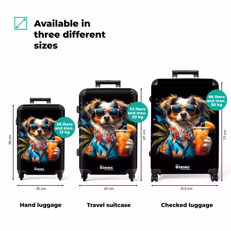Hond in tropische sferen NBS - Handbagage koffer - Volwassenen Unisex middel zzzzzzVergelijking_3EN