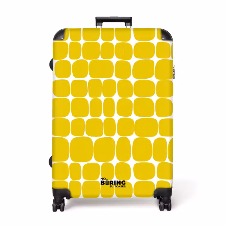 Stippen - Modern - Geel NBS - Handbagage koffer - Volwassenen Unisex middel -productfoto_recht