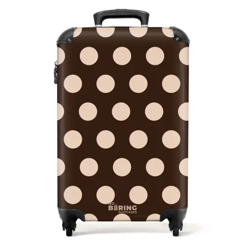 Stippen patroon in verschillende tinten bruin NBS - Handbagage koffer - Unisex middel -productfoto_recht