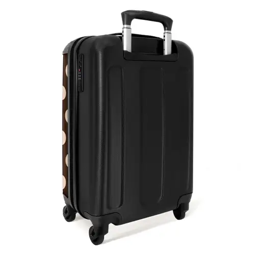 Stippen patroon in verschillende tinten bruin NBS - Handbagage koffer - Unisex middel -achterkant