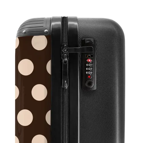 Stippen patroon in verschillende tinten bruin NBS - Handbagage koffer - Unisex middel -slot