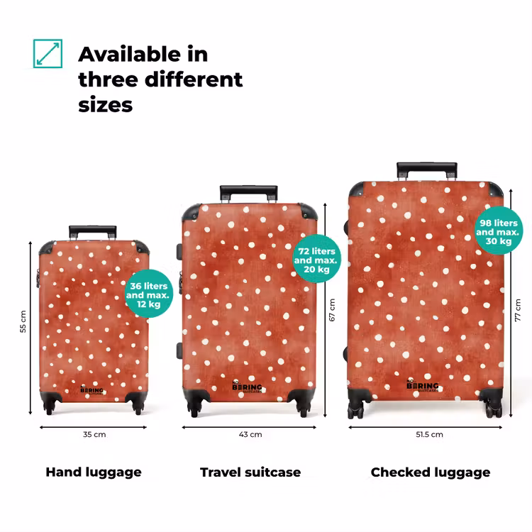 Stippen patroon rood NBS - Handbagage koffer - Volwassenen Unisex middel zzzzzzVergelijking_3EN