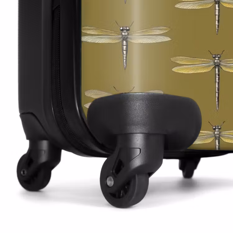 Libellen - Patroon - Groen NBS - Handbagage koffer - Volwassenen Unisex middel -wiel
