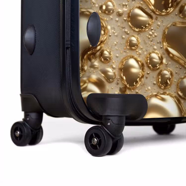 Druppels - Organisch - Goud NBS - Handbagage koffer - Volwassenen Unisex middel -achterkant