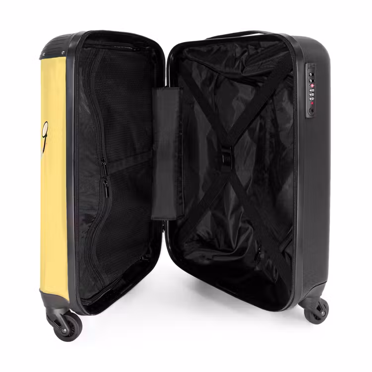Escar-Go - Geel NBS - Handbagage koffer - Unisex middel -binnenkant