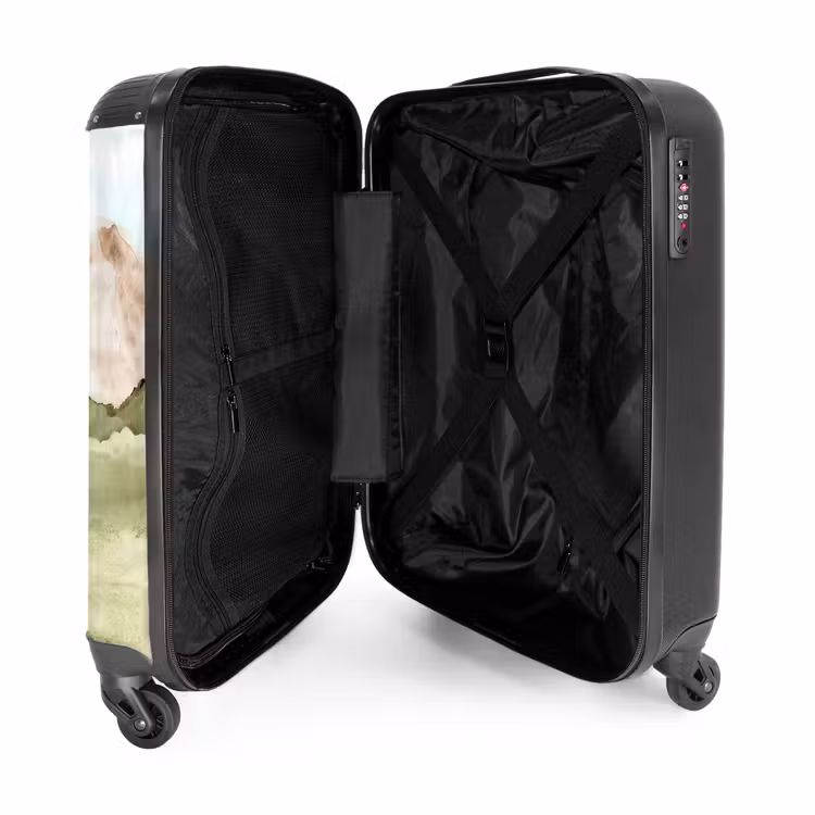 Graafmachine in de natuur NBS - Handbagage koffer - Unisex middel -binnenkant