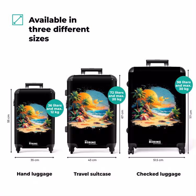 Exotische muurschildering NBS - Handbagage koffer - Volwassenen Unisex middel zzzzzzVergelijking_3EN