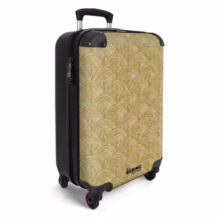 Waaier - Geometrisch - Groen NBS - Handbagage koffer - Volwassenen Unisex middel -productfoto_3d