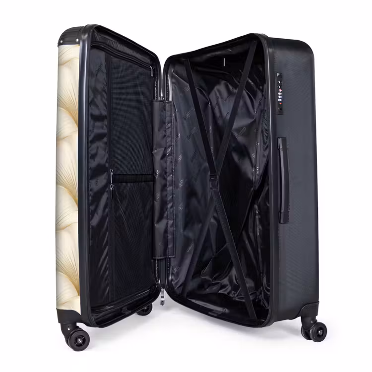 Waaier - Motief - Goud NBS - Handbagage koffer - Volwassenen Unisex middel -wiel