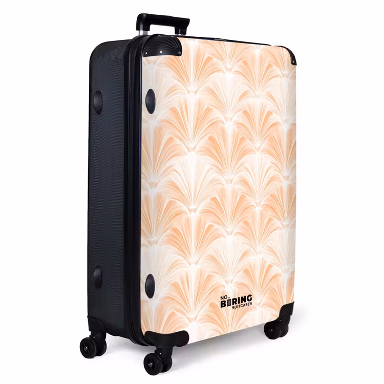 Waaier - Patroon - Perzik NBS - Handbagage koffer - Volwassenen Unisex middel -productfoto_3d
