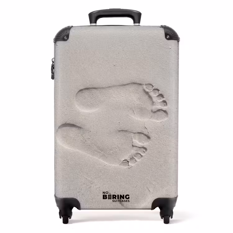 Voeten - Afdrukken - Zand NBS - Handbagage koffer - Volwassenen Unisex middel -productfoto_recht