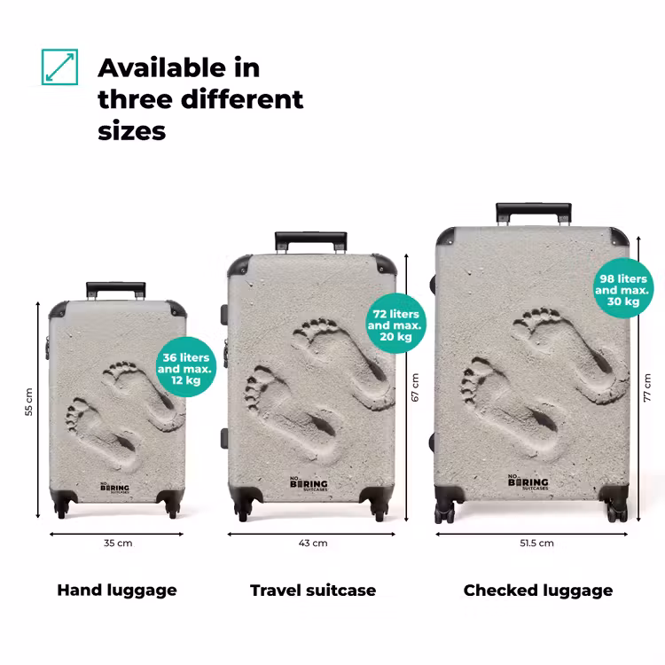 Voeten - Zand - Zee NBS - Handbagage koffer - Volwassenen Unisex middel zzzzzzVergelijking_3EN