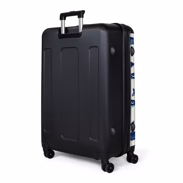 Vissen - Patroon - Blauw - Wit NBS - Handbagage koffer - Volwassenen Unisex middel -slot