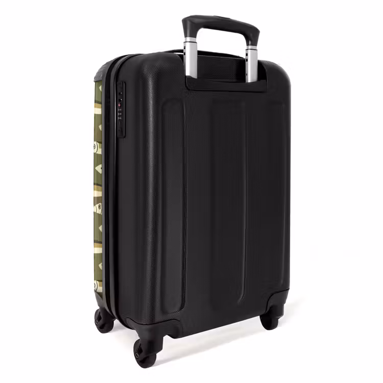 Vis - Patroon - Groen NBS - Handbagage koffer - Volwassenen Unisex middel -achterkant