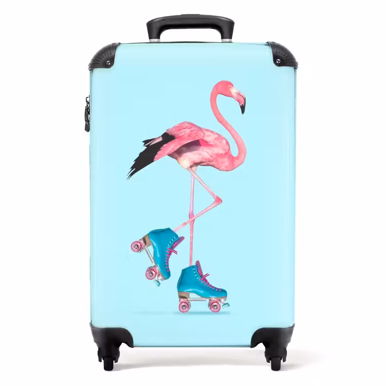 Flitsende flamingo NBS - Handbagage koffer - Unisex middel -productfoto_recht