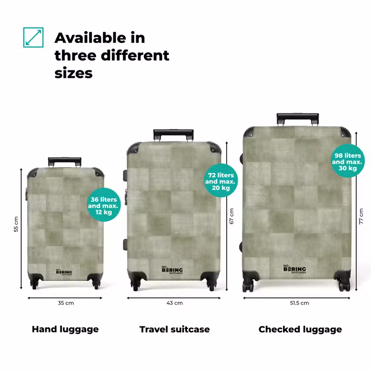 Vlakken - Rustiek - Groen NBS - Handbagage koffer - Volwassenen Unisex middel zzzzzzVergelijking_3EN