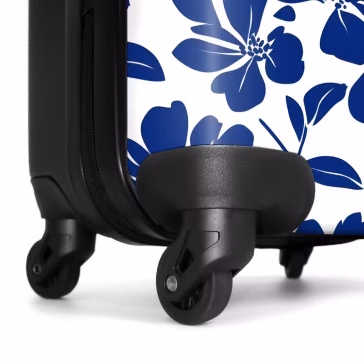 Floraal - Modern - Blauw NBS - Handbagage koffer - Volwassenen Unisex middel -wiel