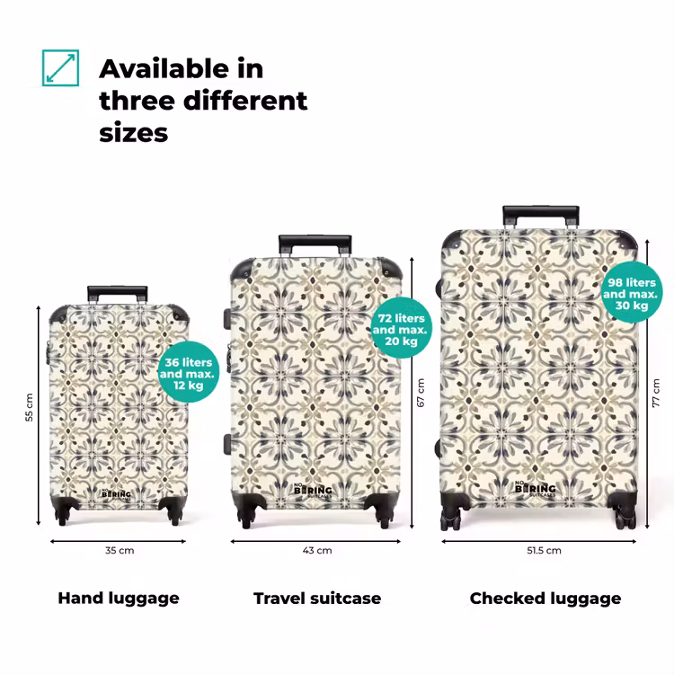 Floraal - Patroon - Kleurrijk NBS - Handbagage koffer - Volwassenen Unisex middel zzzzzzVergelijking_3EN