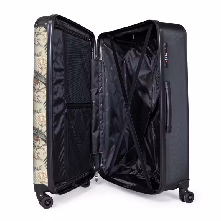 Bloem - Vogel - Kleurrijk NBS - Handbagage koffer - Volwassenen Unisex middel -wiel