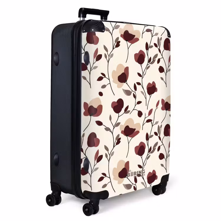 Bloemen - Botanisch - Bordeaux NBS - Handbagage koffer - Volwassenen Unisex middel -productfoto_3d