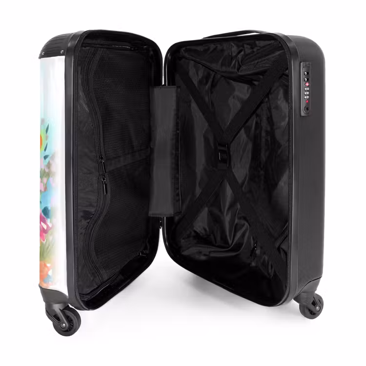 Bloemen - Kleuren - Boeket - Natuur NBS - Handbagage koffer - Unisex middel -binnenkant