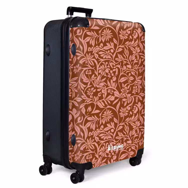 Bloemen - Print - Roze NBS - Handbagage koffer - Volwassenen Unisex middel -productfoto_3d