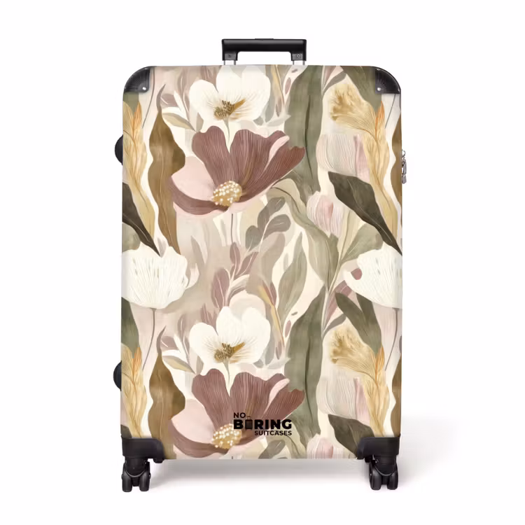 Bloemen - Aquarel - Kleurrijk NBS - Handbagage koffer - Volwassenen Unisex middel -productfoto_recht
