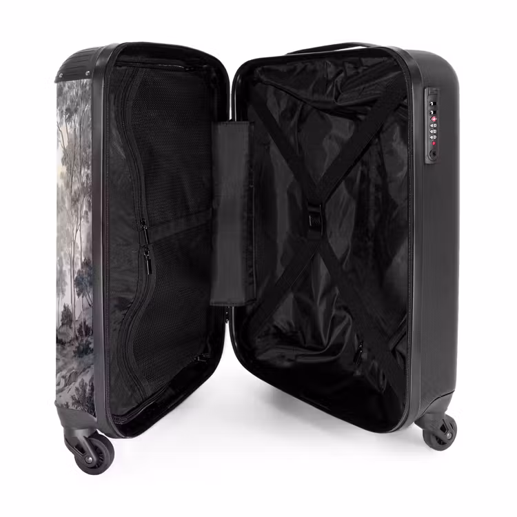 Mistig - Berglandschap - Illustratie NBS - Handbagage koffer - Volwassenen Unisex middel -binnenkant