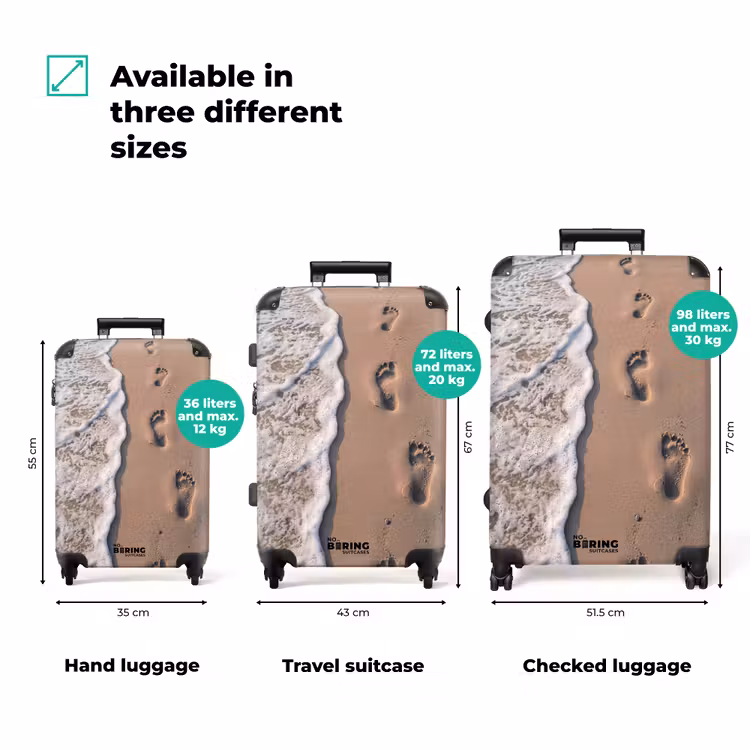 Voetstappen - Vloedlijn - Zee NBS - Handbagage koffer - Volwassenen Unisex middel zzzzzzVergelijking_3EN