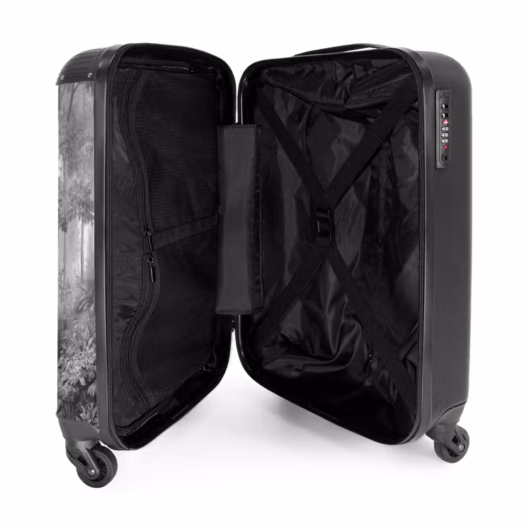 Bos - Hert - Zwart - Wit NBS - Handbagage koffer - Volwassenen Unisex middel -binnenkant