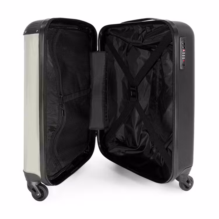 Vos en konijn omringd door groene blaadjes NBS - Handbagage koffer - Volwassenen Unisex middel -binnenkant