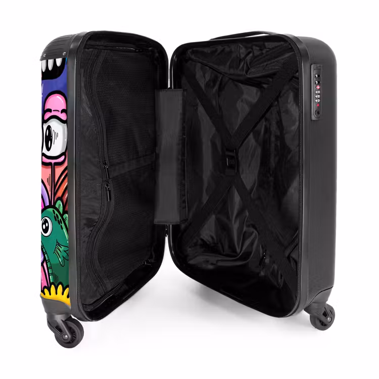 Grappige Monsterbende NBS - Handbagage koffer - Unisex middel -binnenkant