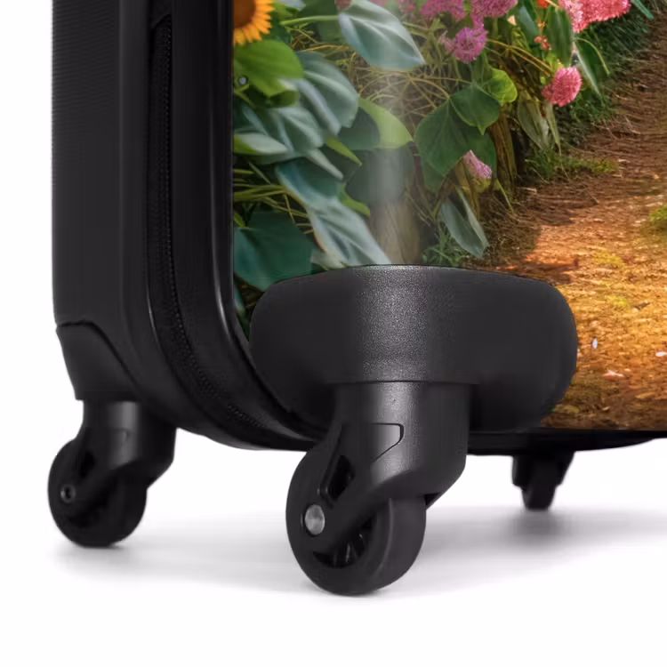 Tuinpad met bloemen NBS - Handbagage koffer - Unisex middel -wiel