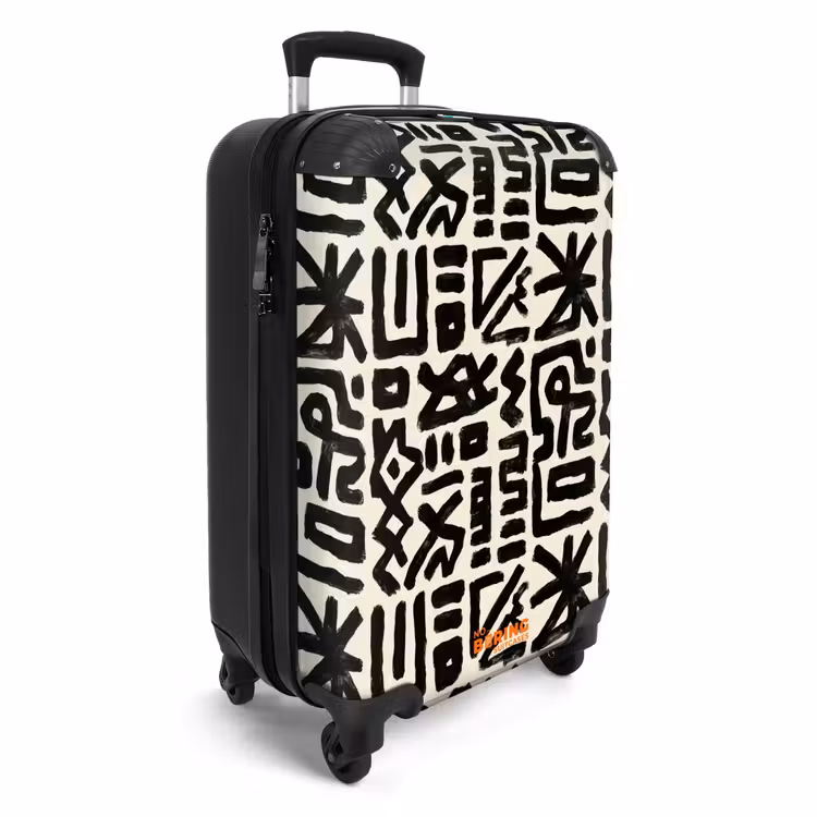 Geometrisch - Figuren - Zwart NBS - Handbagage koffer - Volwassenen Unisex middel -productfoto_3d