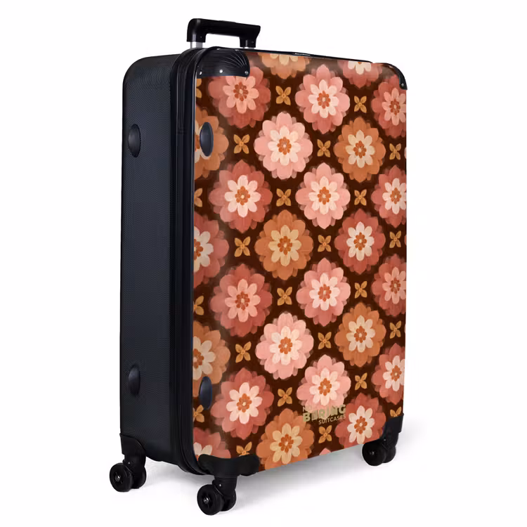 Geometrisch - Bloemen - Kleurrijk NBS - Handbagage koffer - Volwassenen Unisex middel -productfoto_3d