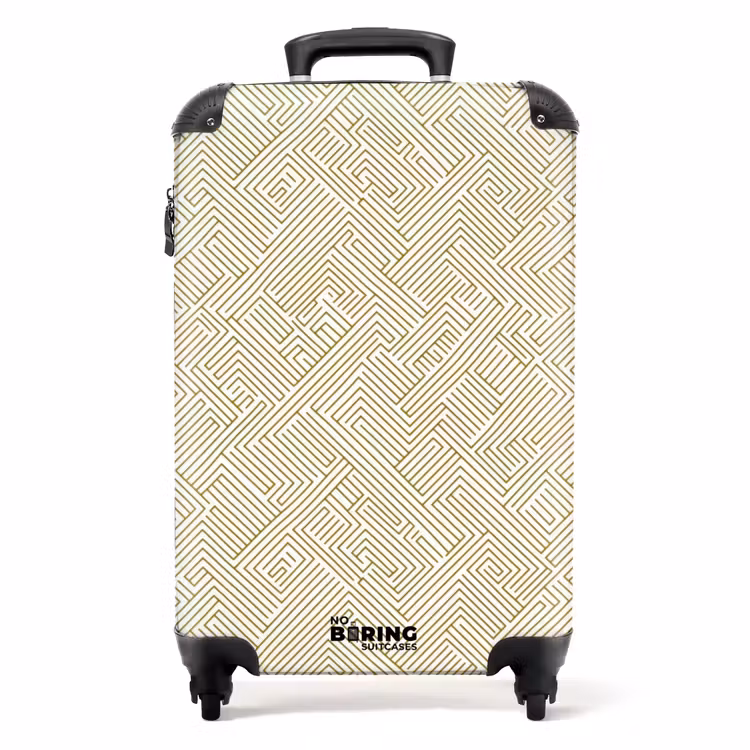 Geometrisch - Lijnen - Groen NBS - Handbagage koffer - Volwassenen Unisex middel -productfoto_recht