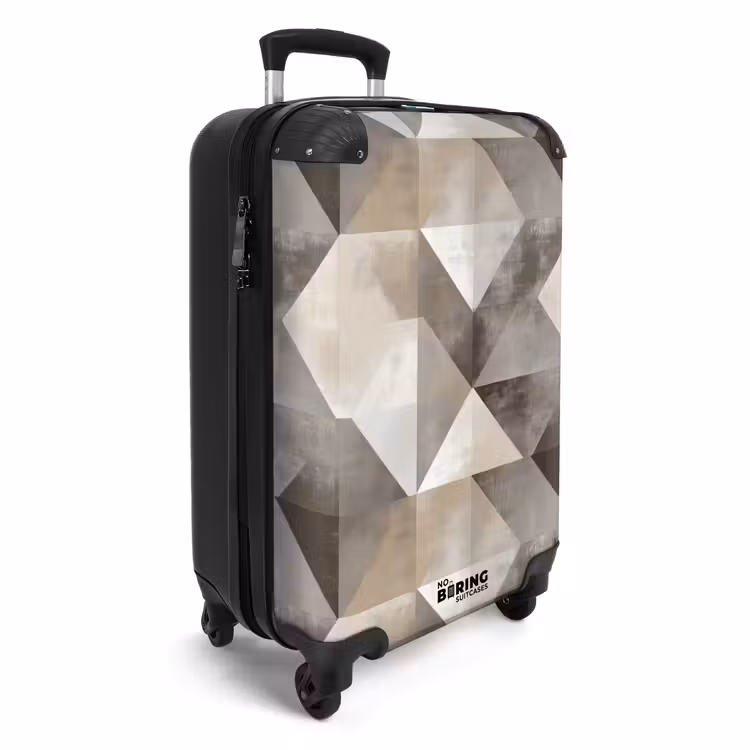 Geometrisch - Motief - Aardetinten NBS - Handbagage koffer - Volwassenen Unisex middel -productfoto_3d