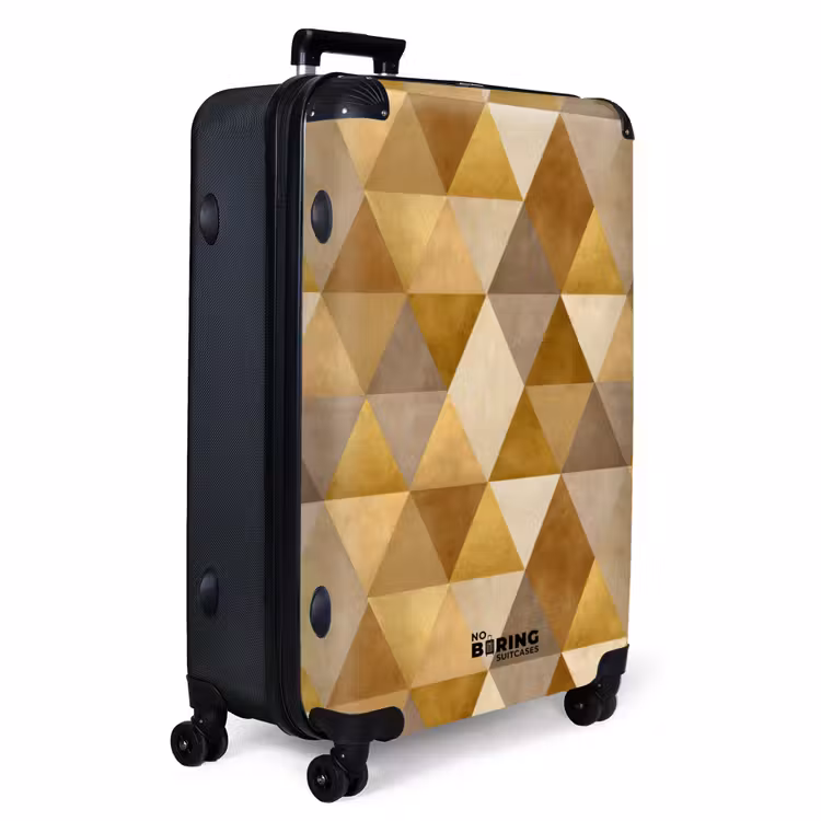 Geometrisch - Driehoek - Goud NBS - Handbagage koffer - Volwassenen Unisex middel -productfoto_3d