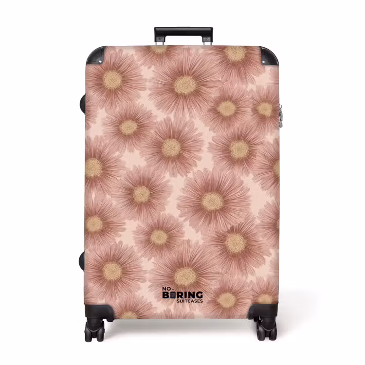 Gerbera - Bloemen - Roze NBS - Handbagage koffer - Volwassenen Unisex middel -productfoto_recht